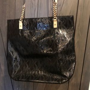 Michael Kors patent leather chain tote